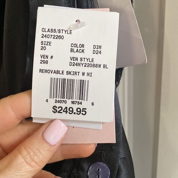 JULES AND CLEO sequin mini dress w/removable skirt Size‎ 20 Black Nwt in pkg - Picture 8 of 11